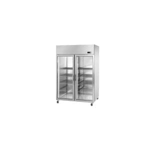 Congélateur inox 1400 L / 2 portes vitrée