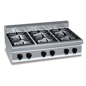 Cuisinière gaz 6 brûleurs (33.5kW) à poser