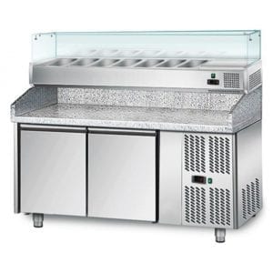 Meuble pizza + présentoir vitrée 1/3 / 2 portes