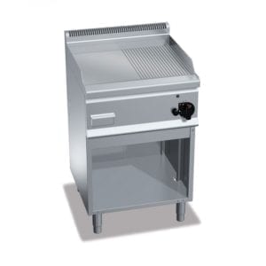 Plaque de cuisson gaz lisse et rainurée 596 x 430 mm sur pieds