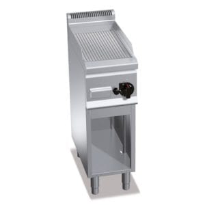 Plaque de cuisson gaz rainurée 296 x 430 mm sur pieds