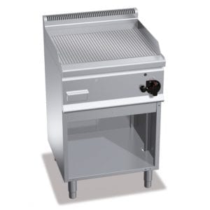 Plaque de cuisson gaz rainurée 596 x 430 mm sur pieds