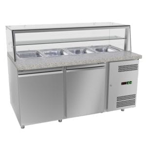 Saladette 800 / 2 portes avec Étagères