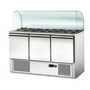 Saladette compacte vitrée / 3 portes