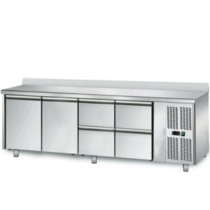 Table réfrigérée 700 / 2 portes + 4 tiroirs adossés