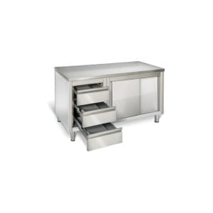 Armoire profondeur 700 1400 mm / 3 tiroirs Gauche