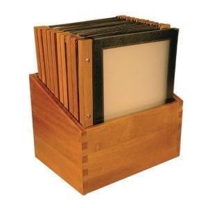 Boîte de 20 protège-menus A4 en bois