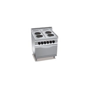Cuisinière électrique 4 plaques rondes (10.4kW) sur four électrique puissant (7.5kW)