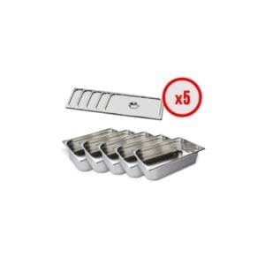 Pack X5 Bac Gastro GN 1/1 + Couvercle (prof. 150mm)