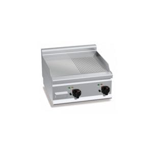 Plaque de cuisson électrique 596 x 430 mm lisse et rainurée