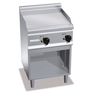 Plaque de cuisson électrique chromée 596 x 430 mm sur pieds