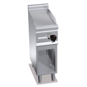 Plaque de cuisson électrique rainurée 296 x 430 mm sur pieds