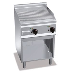 Plaque de cuisson électrique rainurée 596 x 430 mm sur pieds