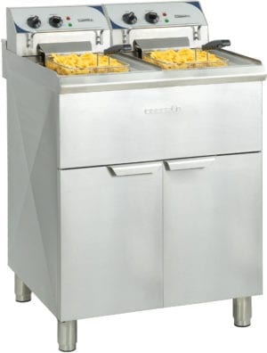 Friteuse électrique sur pieds  2 x 10 litres haut rendement