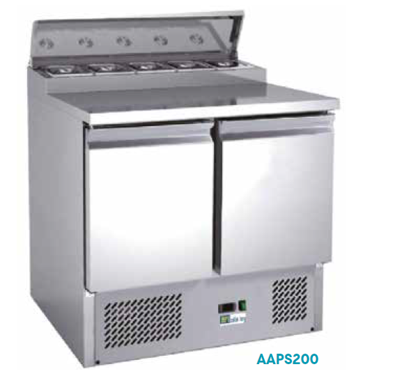 Saladette 2 portes 5 bacs GN 1/1