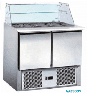 Saladette 700 2 portes vitrée