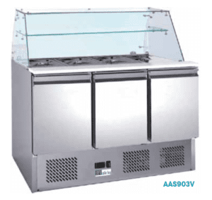 Saladette 700 3 portes vitrée