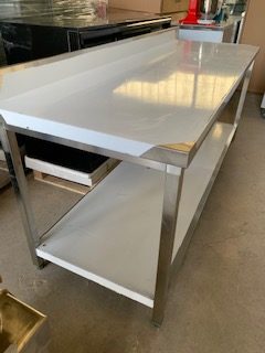 TABLE INOX  AVEC DOSSERET  ET ETAGERE 2000x700x950mm