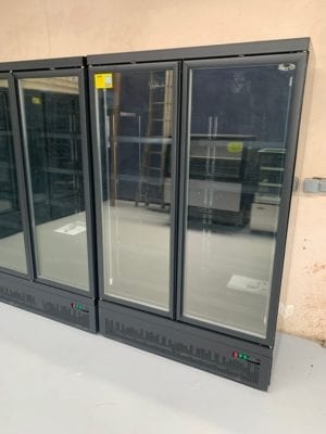 CONGELATEUR 2 PORTES EN VERRE NOIR POUR EPICERIE