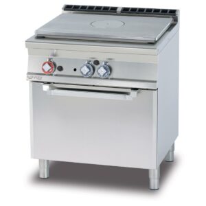 Fourneau gaz avec plaque coup de feu four électrique ventilé GN1/1 - PROFONDEUR 700- LOTUS