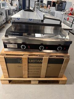 Plancha/Plaque à Snacker à gaz 3 feux revêtement Chrome à Poser 950/575mm